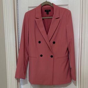 SLEEK Halogen Double-Breasted Coral Blazer;Fully lined;Size Med;Detailed sleeves